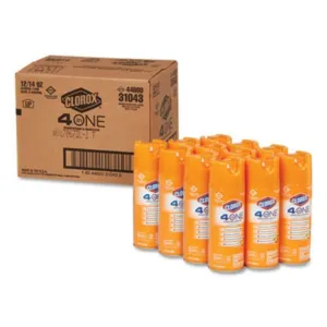 4-In-One Disinfectant & Sanitizer, Citrus, 14Oz Aerosol, 12-Carton