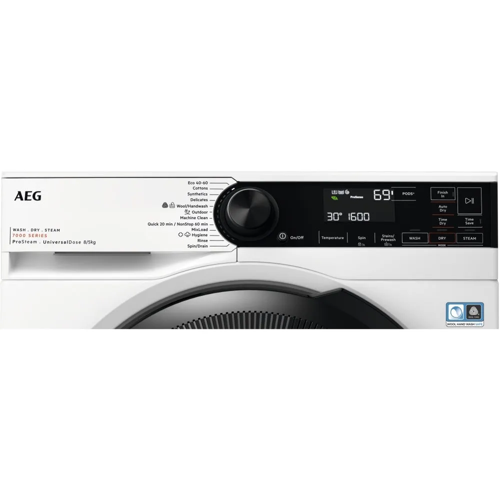 AEG LWR7485M4U 8/5kg Washer Dryer with 1600 rpm - White - D Rated