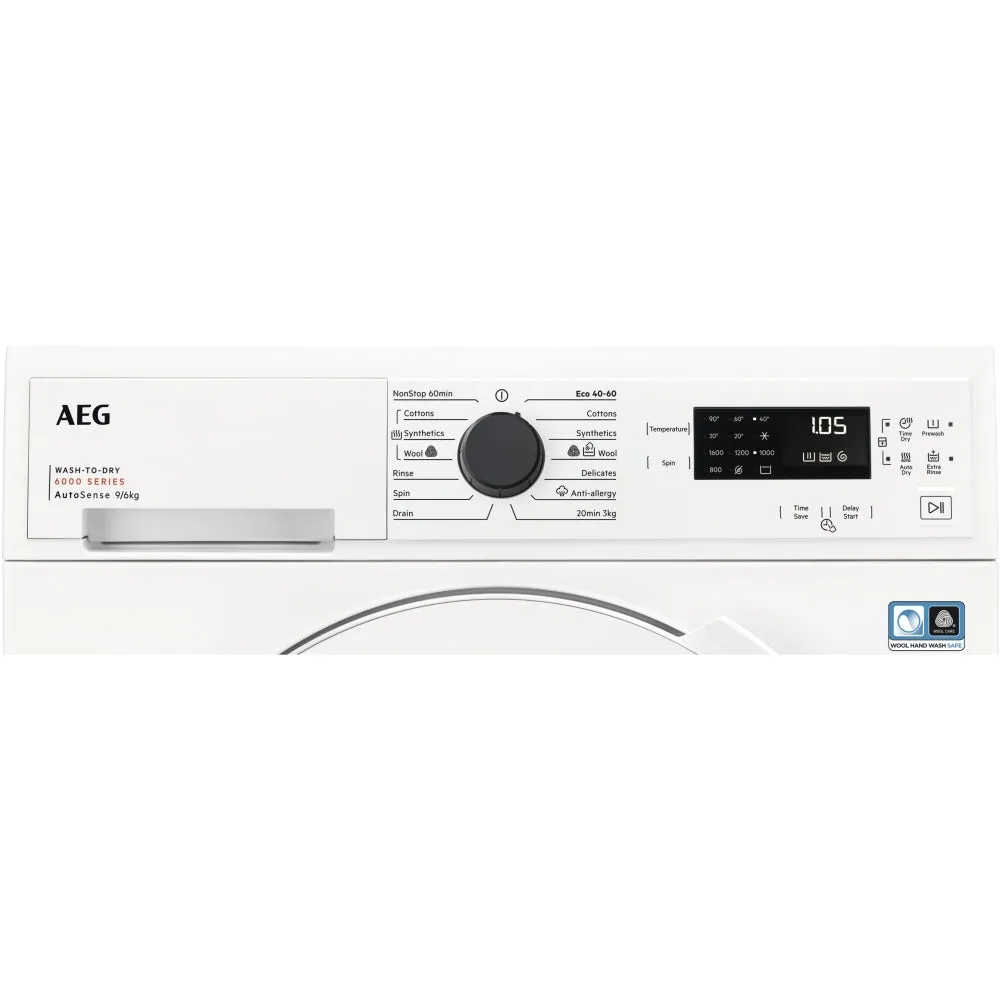 AEG LWX60966B 9kg/6kg Washer Dryer with 1600 rpm,White,D Rated