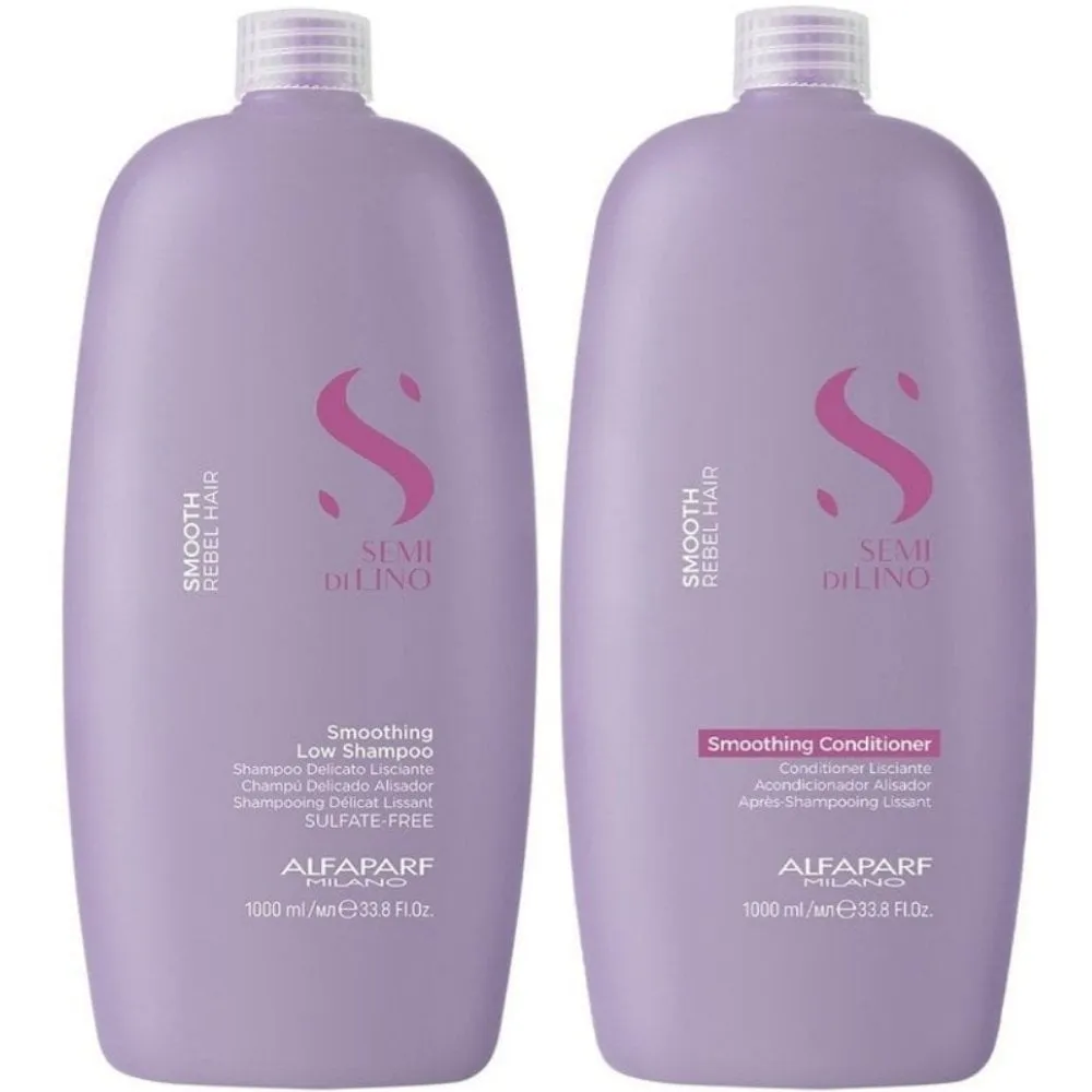 Alfaparf Milano Semi Di Lino Smoothing Low Shampoo & Conditioner Twin 2 x 1000ml