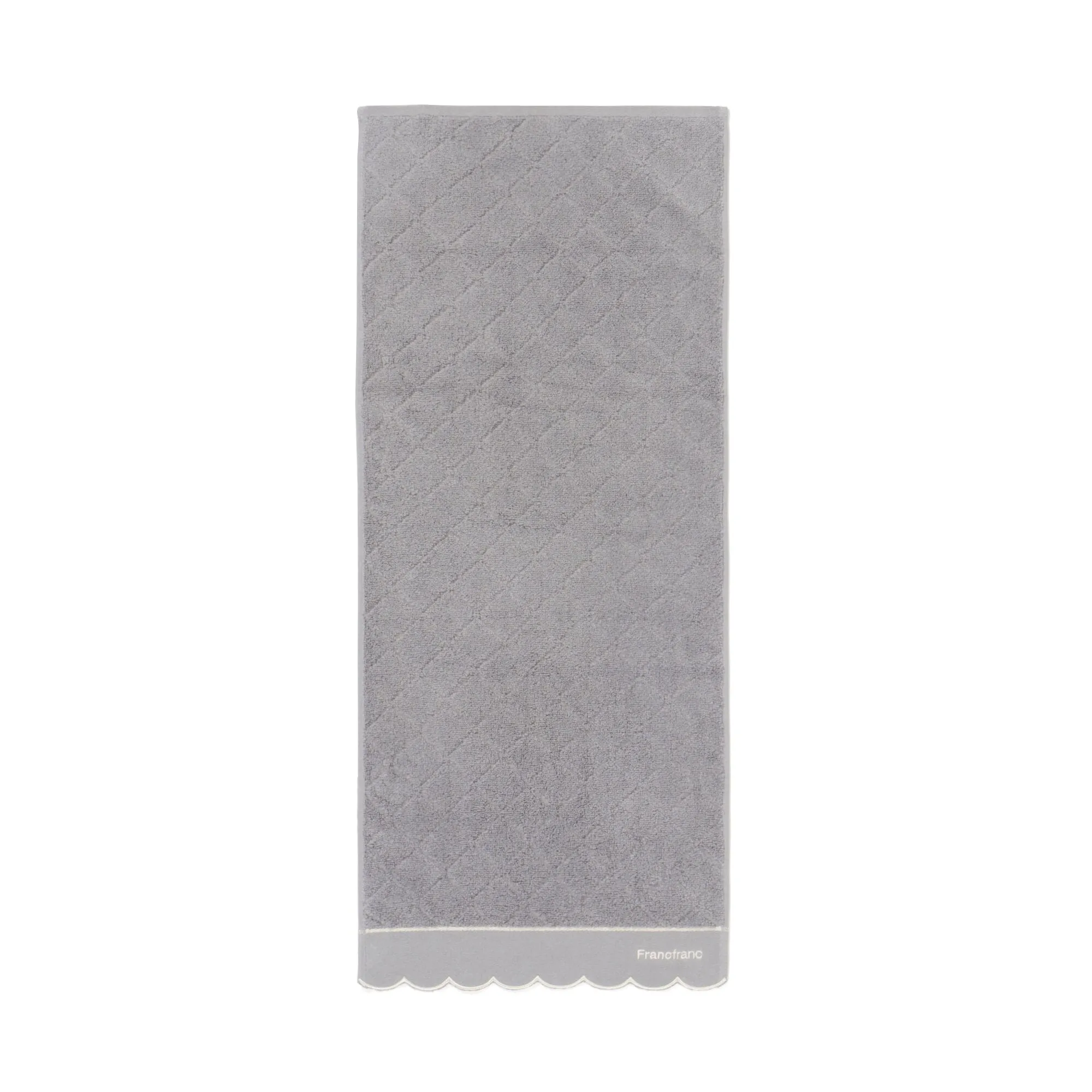 Antibacterial And Deodorizing Quilt Scallop Face Towel, Grey