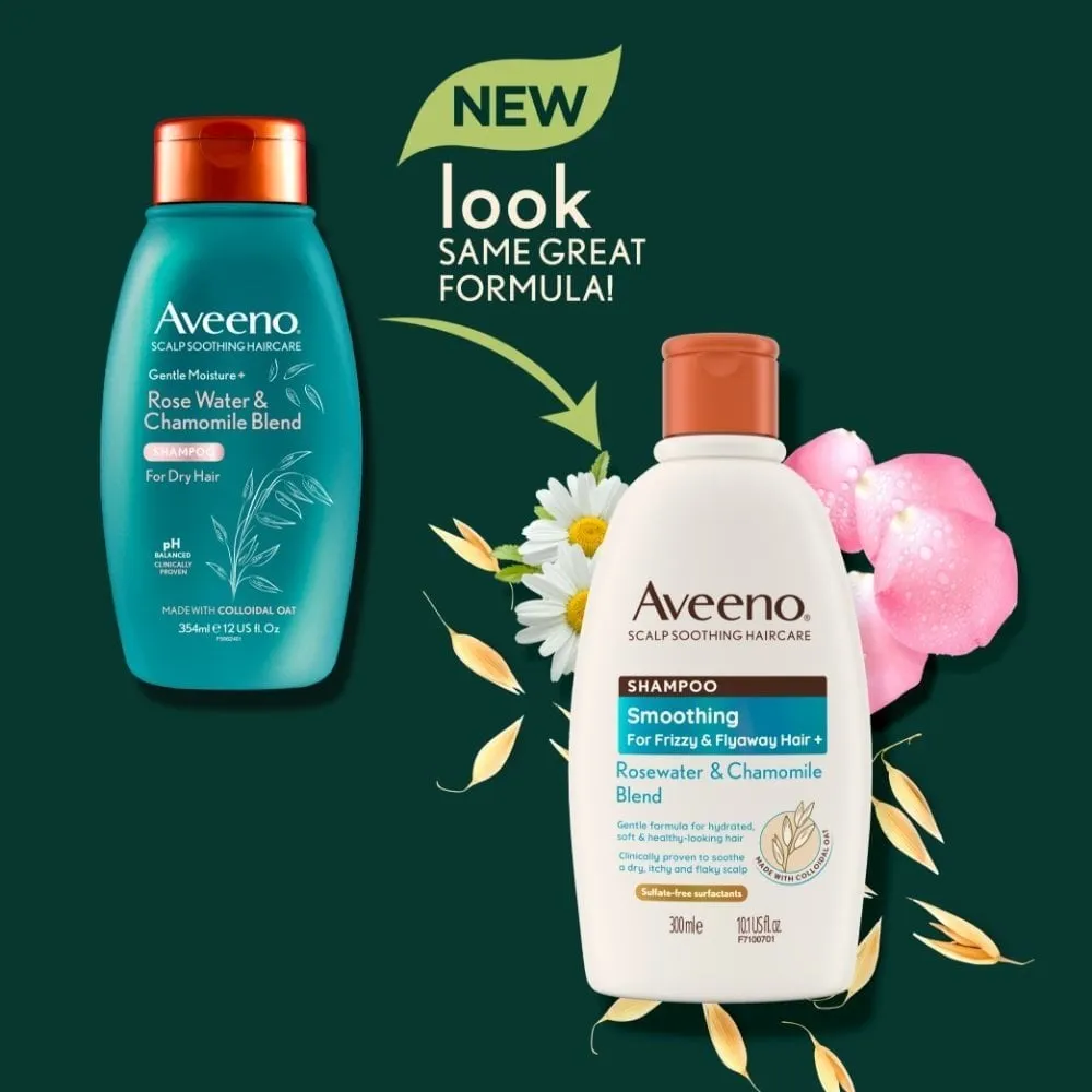 Aveeno Smoothing  Rose Water & Chamomile Blend Shampoo & Conditioner Twin 2 x 300ml