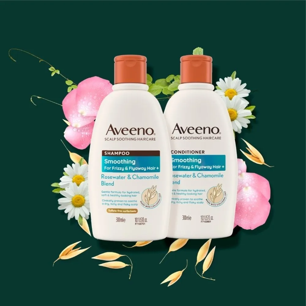 Aveeno Smoothing  Rose Water & Chamomile Blend Shampoo & Conditioner Twin 2 x 300ml