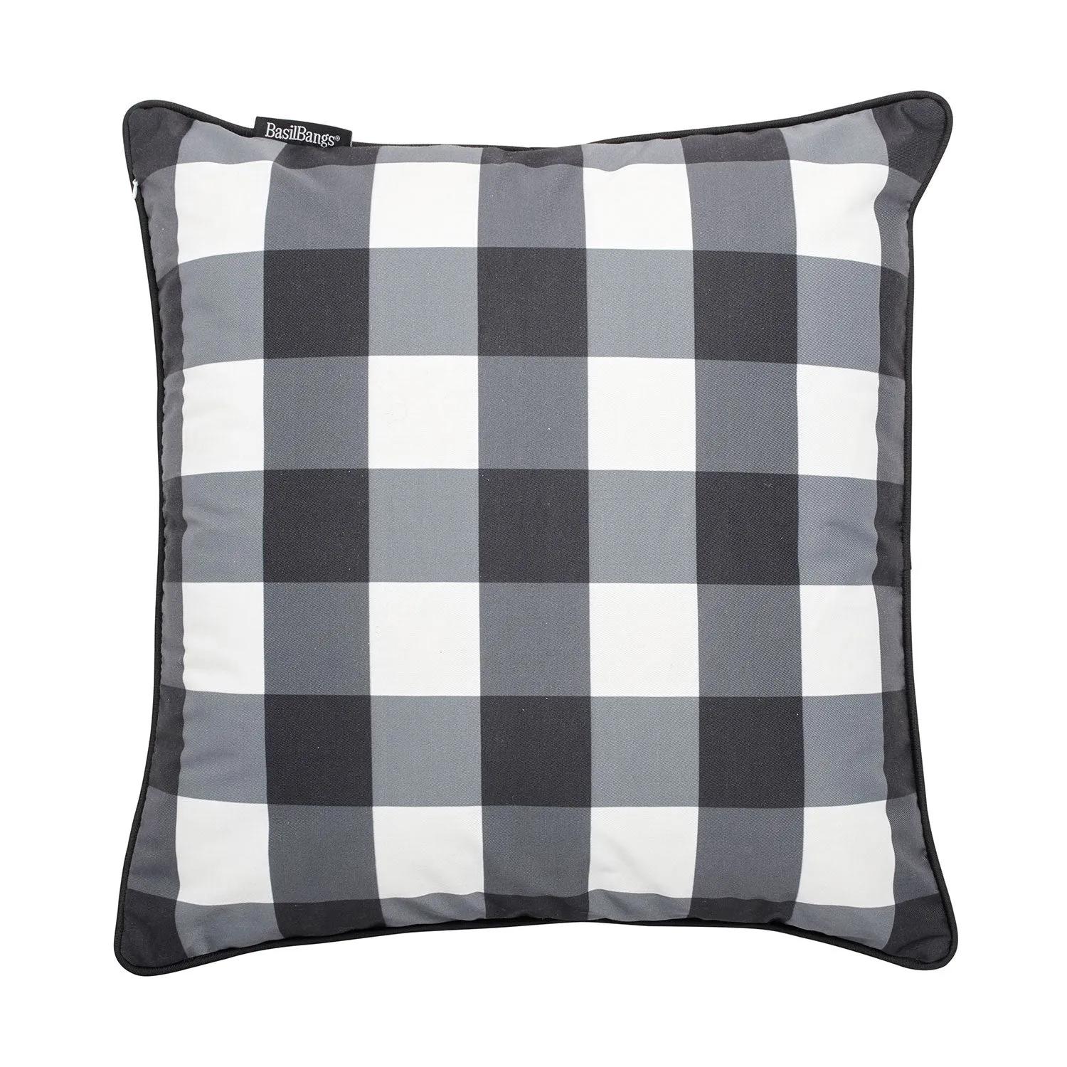 basil bangs | cushion cover 50cm | gingham black - LC