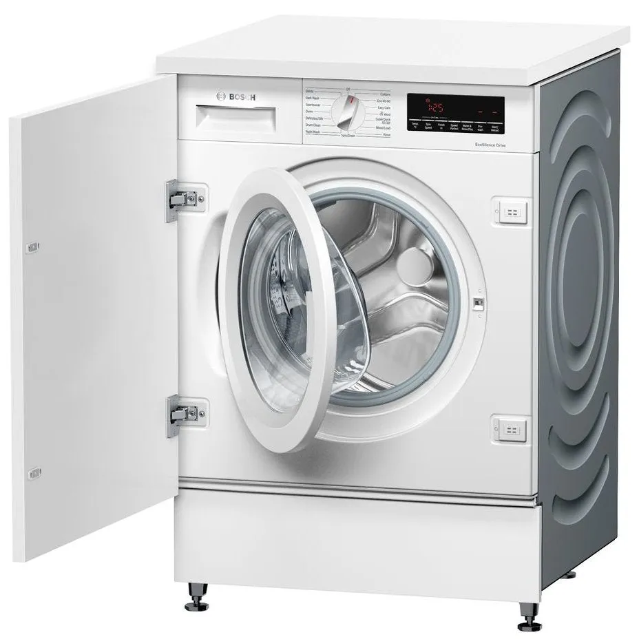 Bosch WIW28502GB Series 8 Integrated Washing Machine, 8kg, 1400 Spin, White, C Rated