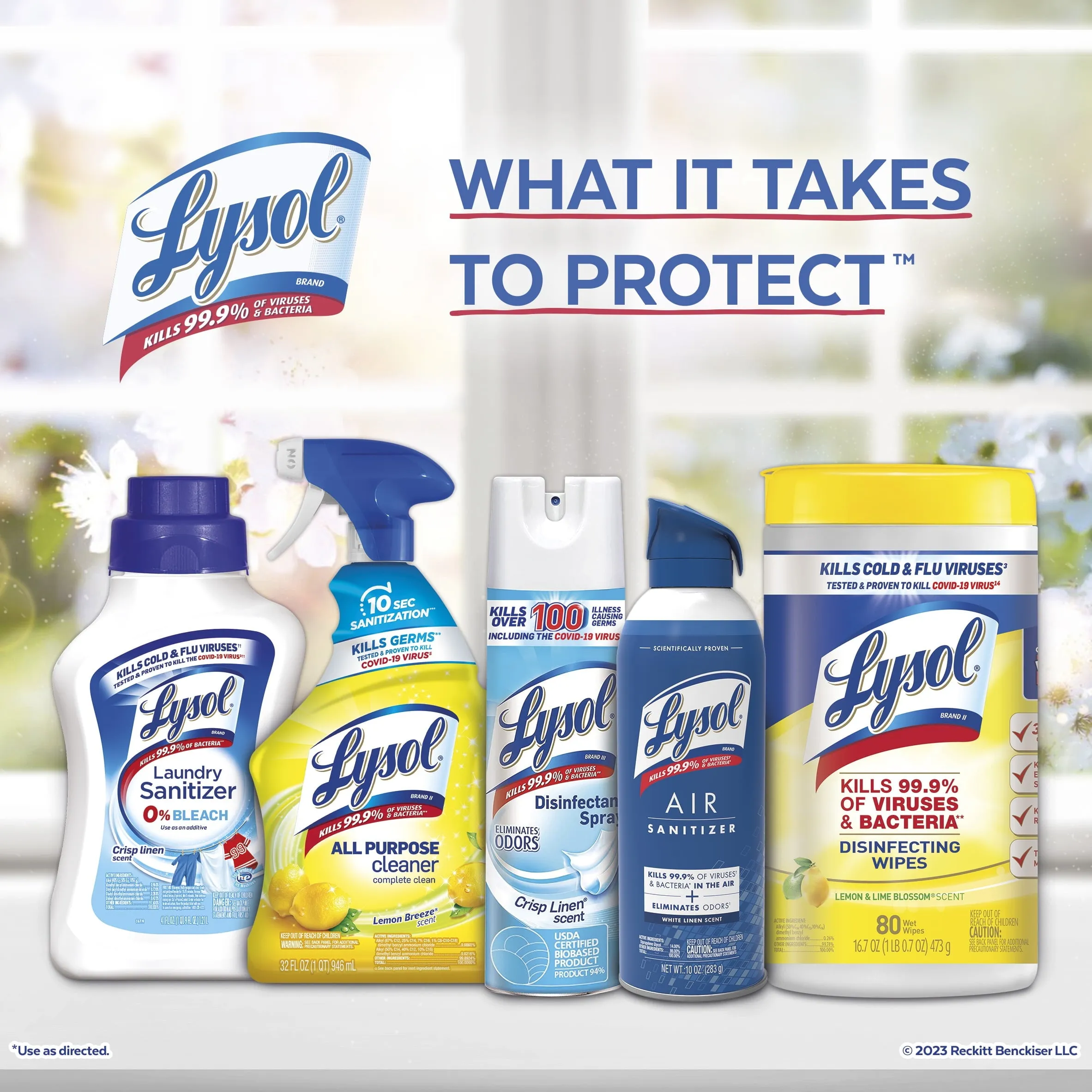 Lysol Disinfectant Spray, Sanitizing and Antibacterial Spray, For Disinfecting and Deodorizing, Crisp Linen, 19 Fl. Oz (Pack of 2)