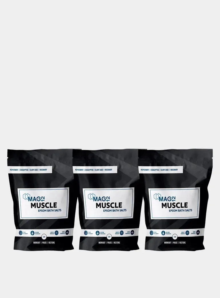 Muscle Epsom Bath Salts Bundle (3 X 1kg)