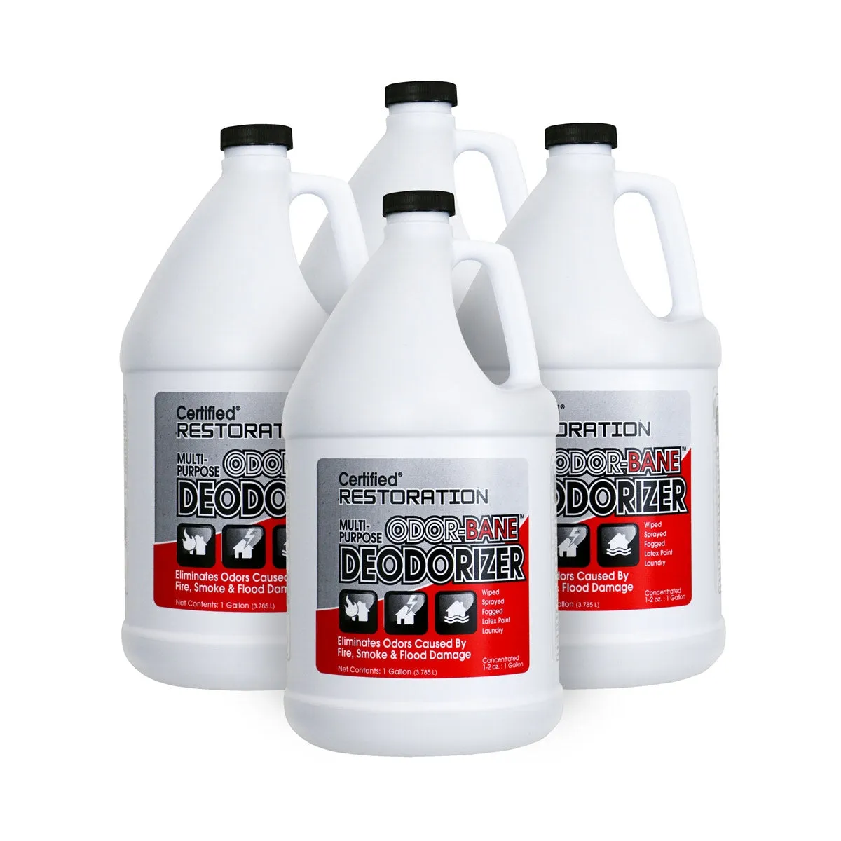 Nilodor® Multi-Purpose Odor-Bane™ Deodorizer for Fire, Smoke & Flood Damage Restoration (1 Gallon Bottles) – Case of 4