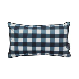 Outdoor Cushion - Gingham Black 50x30cm