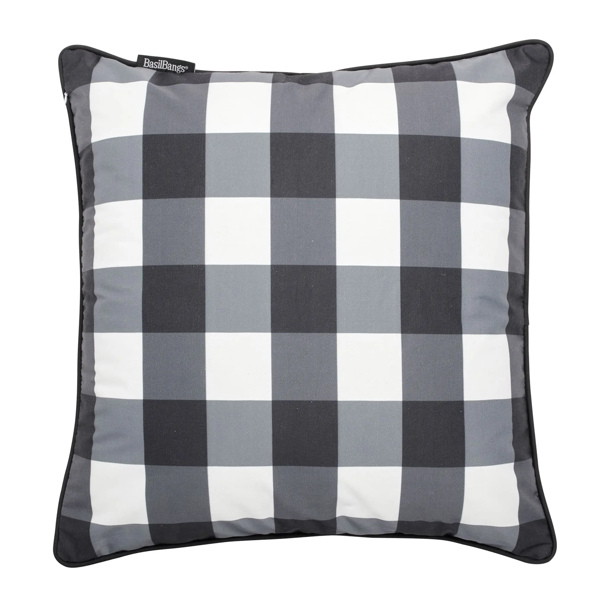 Outdoor Cushion - Gingham Black 50x50cm