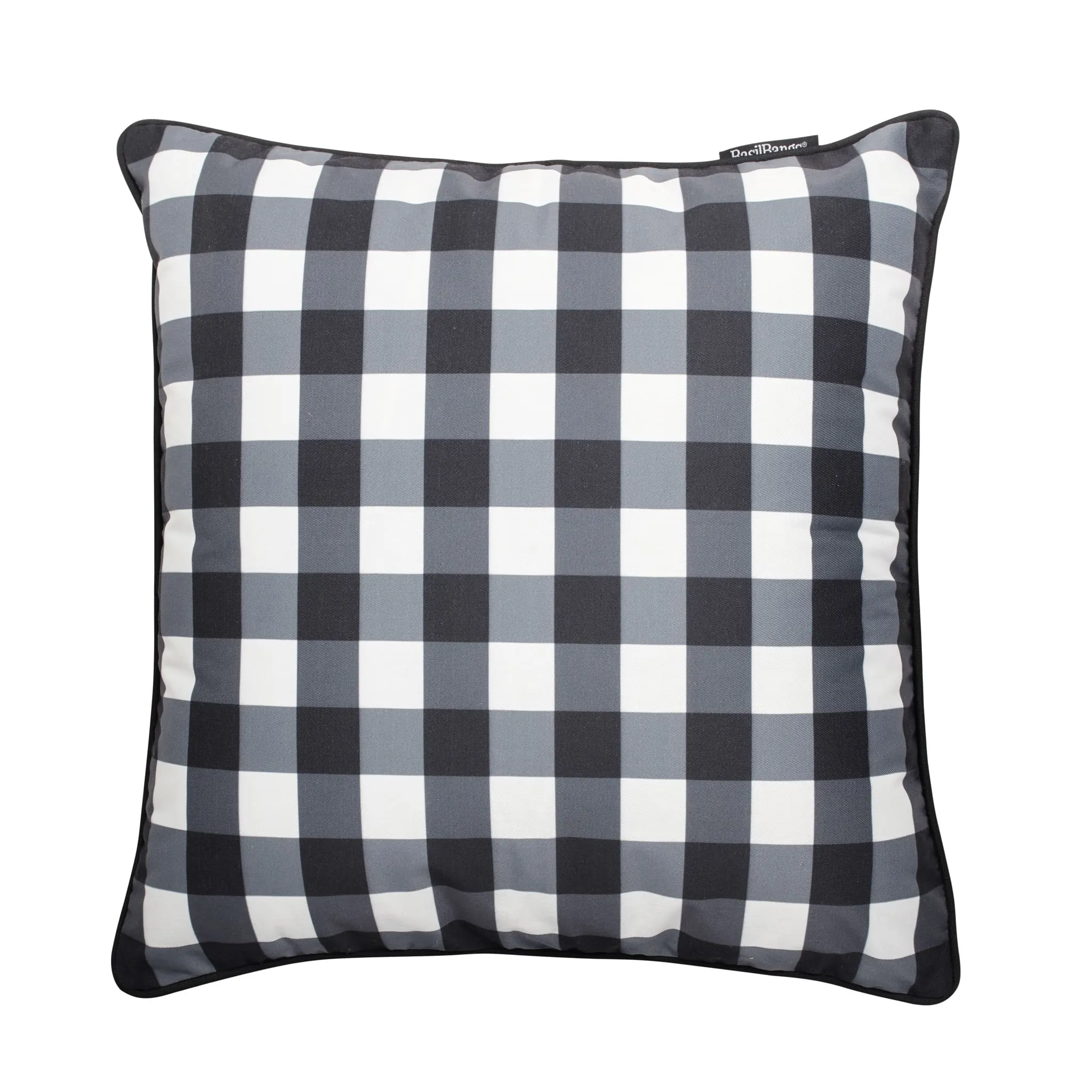 Outdoor Cushion - Gingham Black 50x50cm