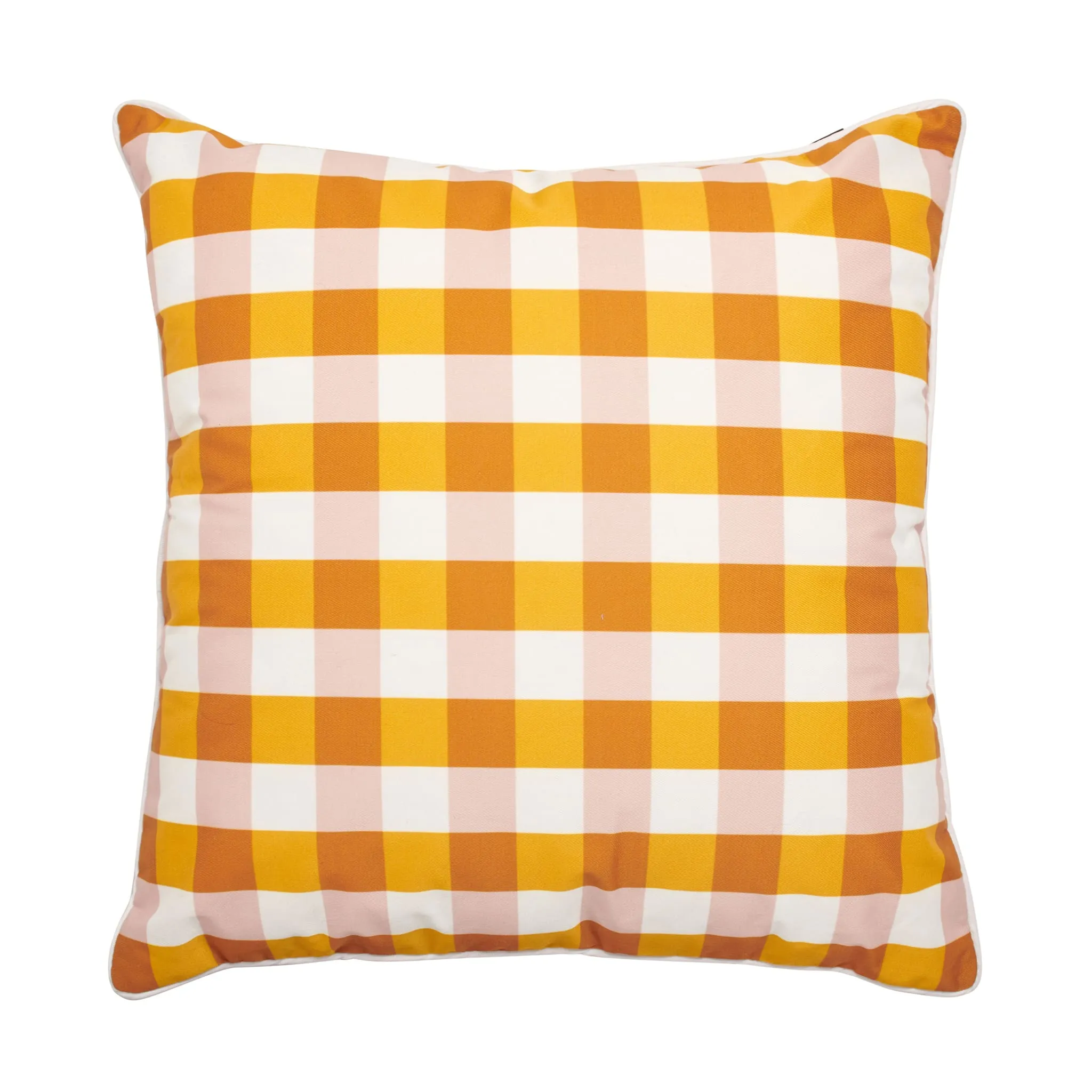 Outdoor Cushion - Gingham Butterscotch 50x50cm