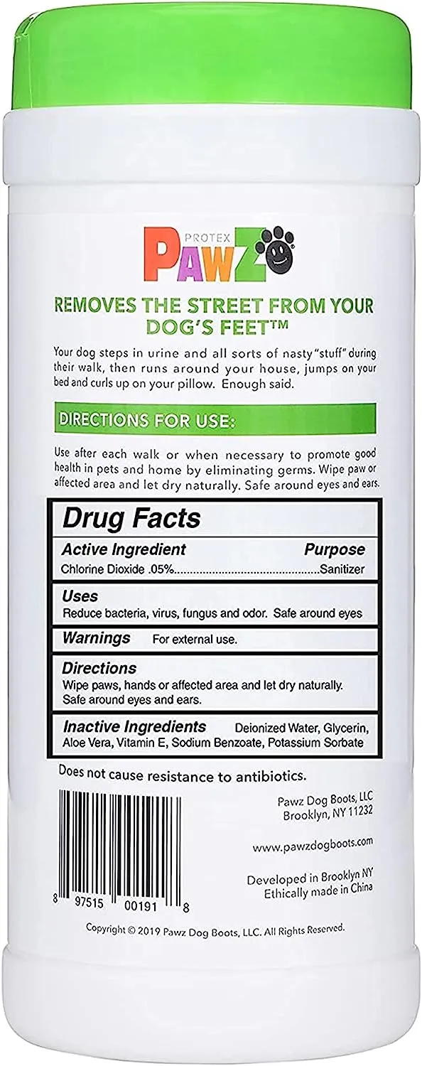 PAWZ - SANIPAW and Odor Eliminating Paw Wipes (60 Wipes)